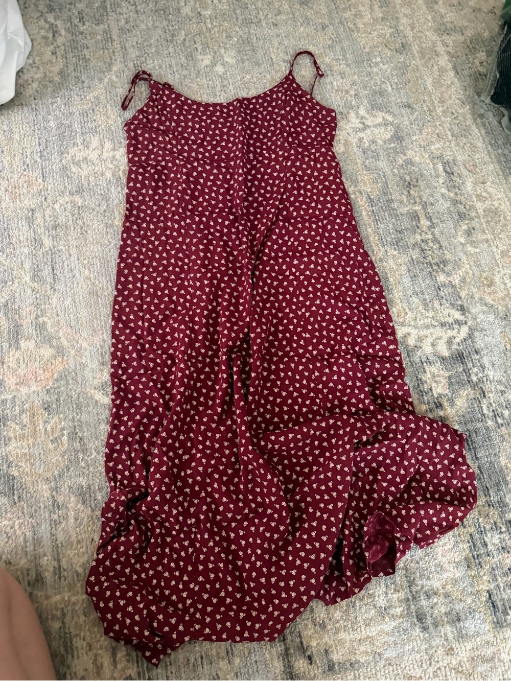 Brandy Melville Red Floral Midi Dress